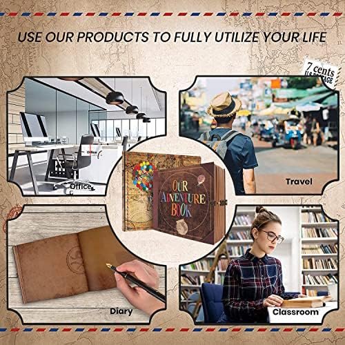 JIMBON Our Adventure Book Scrapbook Photo Album Retro Style Embossed Letter Cove... - Image 9