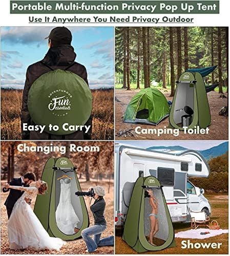 Portable Toilet Kit For Adults, Pop Up Privacy Tent, X Large Camping Folding Toi... - Image 7