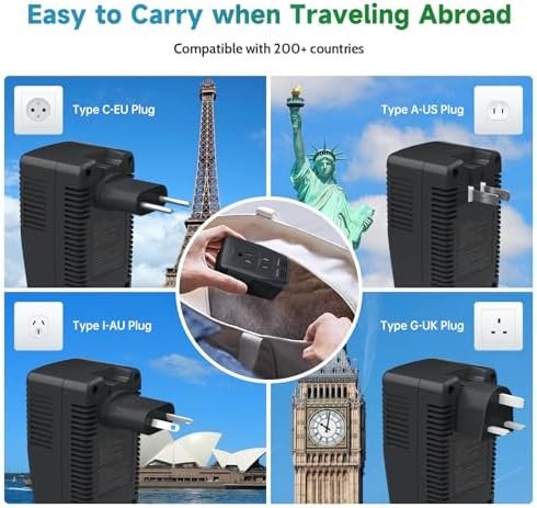 220V to 110V Converter,Upgraded 2000W Travel Voltage Converter for Hair Dryer St... - Image 7