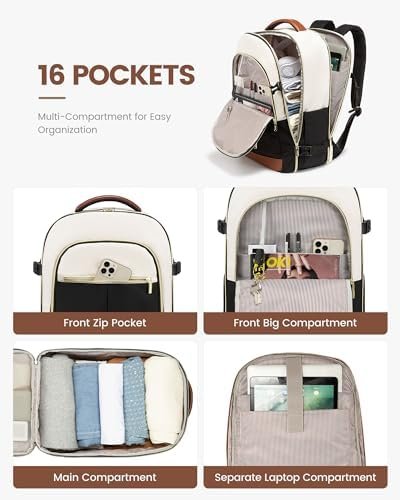 LOVEVOOK Travel Backpack for Women, TSA Carry on Backpack Flight Approved, Perso... - Image 4