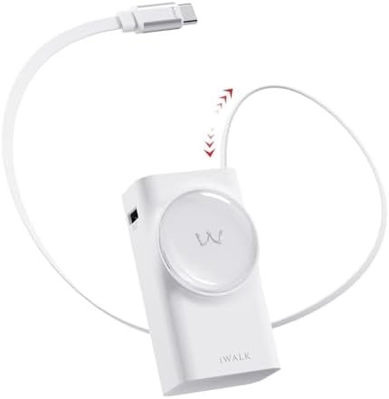 iWALK Reel Power Bank Built-in 2.3ft Retractable Cable, 10,000mAh PD 30W Fast Ch... - Image 2