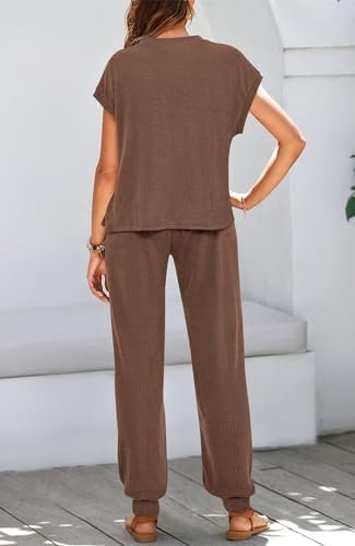 BTFBM Women's Two Piece Tracksuit Short Sleeve Tops Long Pants With Drawstring O... - Image 6