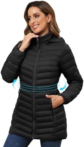 ROYAL MATRIX Women's Packable Puffer Jacket - Lightweight Winter Warm Long Quilt... - Image 3