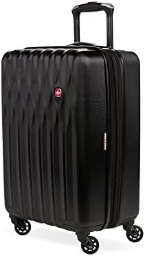 SwissGear 8018 Hardside Expandable Luggage with Spinner Wheels, Black, Carry-On ... - Image 2