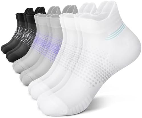 PAPLUS Ankle Compression Socks for Women 6 Pairs, Running Socks with Heel Tab, C... - Image 2