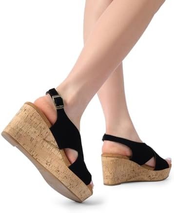DREAM PAIRS Women's Platform Wedge Sandals Comfortable Ankle Strap Sandals for W... - Image 7