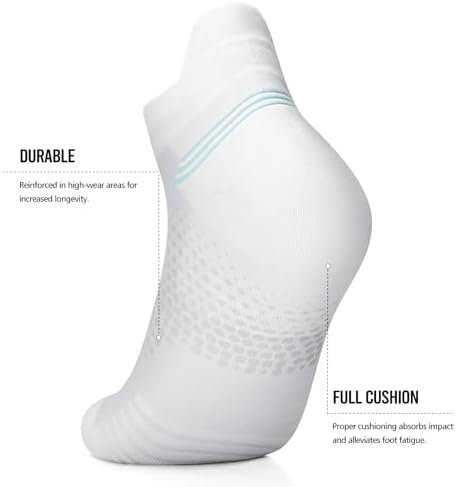 PAPLUS Ankle Compression Socks for Women 6 Pairs, Running Socks with Heel Tab, C... - Image 7