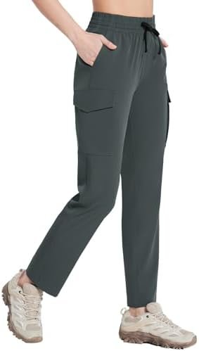 BALEAF Women's Hiking Pants Cargo Quick Dry Pants Water Resistant Loose Lightwei... - Image 2