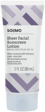 Amazon Brand - Solimo Sheer Face Sunscreen SPF 55, UVA/UVB Protection, Lightweig... - Image 2