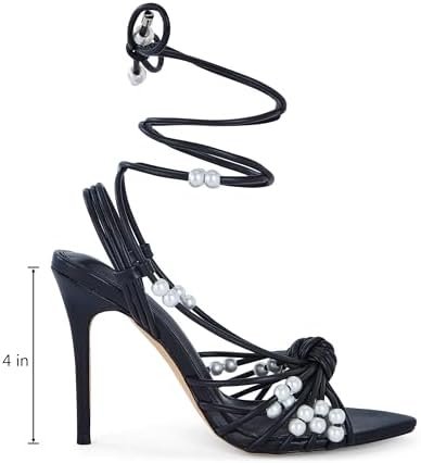 Women's Strappy Ankle Lace-up High Heel Sandals - Sexy Open Pointed Toe Pump Sho... - Image 3