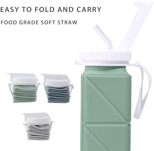 Collapsible Water Bottles, Food Grade BPA Free Silicone Foldable Travel Water Bo... - Image 5