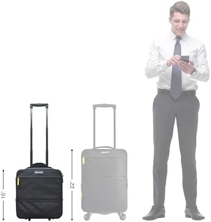 Small 15" Underseat 2 Wheel Carry On Luggage Suitcase Bag, 15"x13"x8" Inches, Su... - Image 3