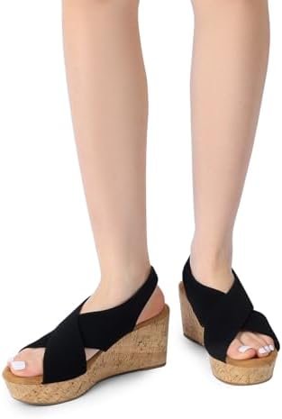 DREAM PAIRS Women's Platform Wedge Sandals Comfortable Ankle Strap Sandals for W... - Image 6