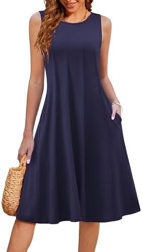 HOTOUCH Summer Casual Dresses for Women Sleeveless Midi Dress Swing Tank Sundres... - Image 2