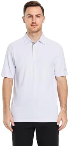 Mens Golf Shirt Short Sleeve Moisture Wicking Dry Fit Performance Solid Casual P... - Image 3