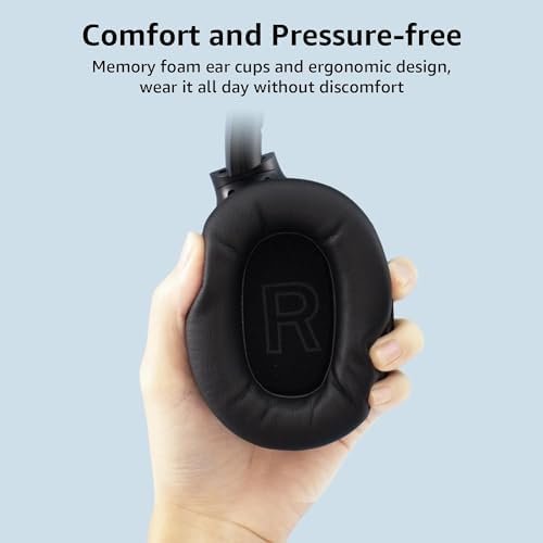 Ankbit E500Pro Noise Cancelling Headphones, Wireless Bluetooth Over Ear Headphon... - Image 5