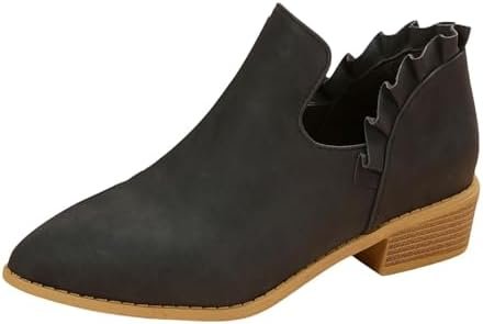 Cathalem Ankle Boots for Women, Womens Fall Cutout Booties Ankle Heels Low Stack... - Image 2