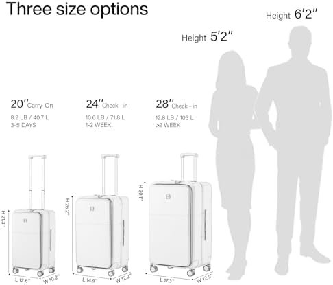 Hanke 20 Inch Carry On Luggage 22x14x9 Airline Approved with TSA Lock and Cup Ho... - Image 3