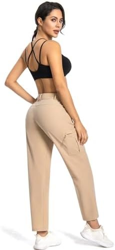 Womens Cargo Hiking Pants - Travel Lightweight Water Resistant 4 Pockets Casual ... - Image 8