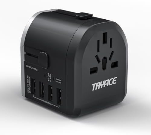 Travel Adapter Worldwide, International Plug Adapter with 4 USB Ports & 1 USB C ... - Image 2