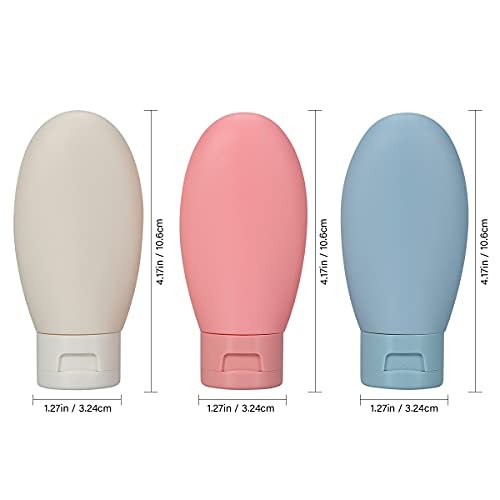 3 Pcs Travel Bottles Set,60ML Travel Bottles & Containers,Small Mini Empty Plast... - Image 8