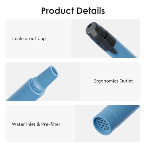 2pcs Outdoor Mini Water Filter Straw Emergency Portable Water Filtration System ... - Image 6