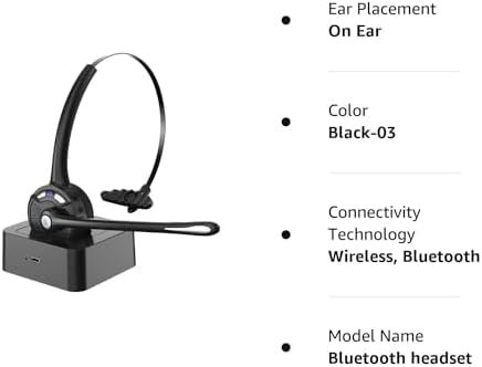 Bluetooth Headset with Microphone, Noise Canceling Wireless On Ear Headphones, B... - Image 9