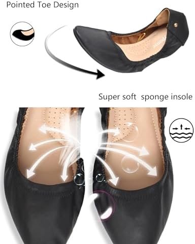 Women’s Ballet Flat Shoes Comfortable Dress Shoes Pointed Toe Slip On Ballerina ... - Image 5