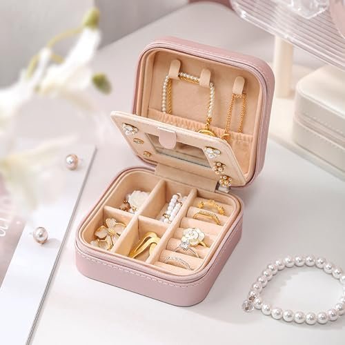 MODENGKONGJIAN Travel Jewelry Case for Women Fashion, Ring Necklace Earring Jewe... - Image 8