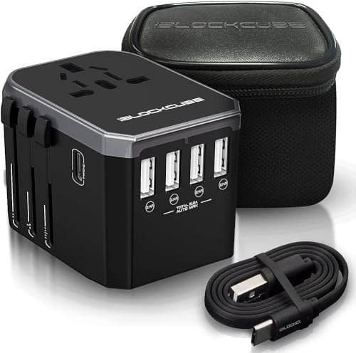 Universal Travel AC Power Plug Adapter with International Socket | 4 USB 5.6A + ... - Image 2