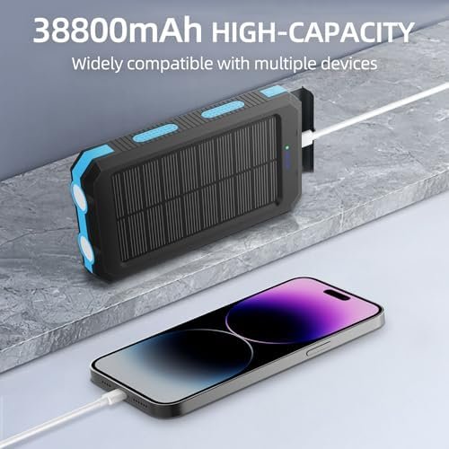 Solar Charger, 38800mAh Power Bank, Portable Charger Fast Charger Dual USB Port ... - Image 7