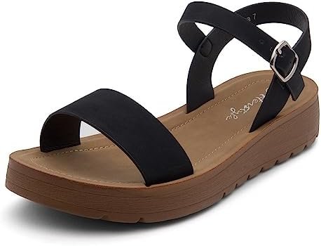Herstyle Womens H-MARINNA Flat Sandals Open Toes Ankle Strap Casual Walking Shoe... - Image 2