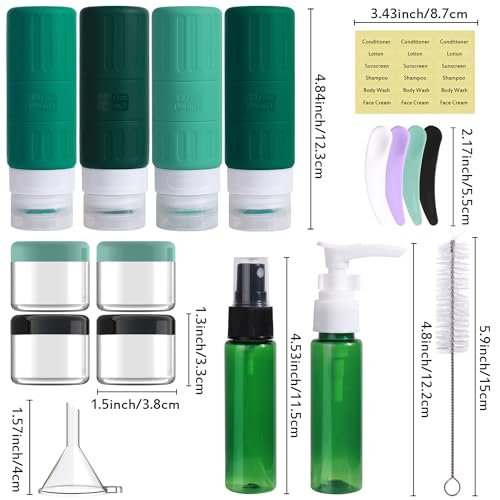 GLAMFIELDS Travel Bottles for Toiletries,TSA Approved 3.3oz Size LeakProof Silic... - Image 3