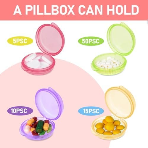 4 Pcs Mini Pill Organizer Small Pill Box Cute Portable Pill Case for Pocket Purs... - Image 5