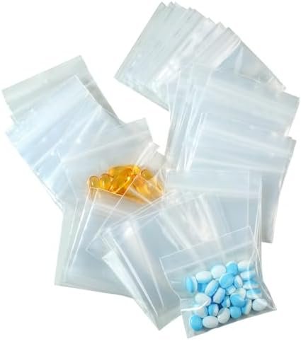 125 Packs 6 mil Sturdy Pill Pouch Bags for Travel Bpa free 3x2.75'' Small Portab... - Image 2