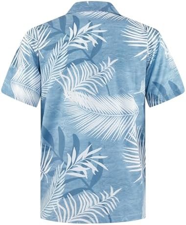 ELETOP Men's Hawaiian Shirt Quick Dry Tropical Beach Shirts Short Sleeve Aloha H... - Image 3
