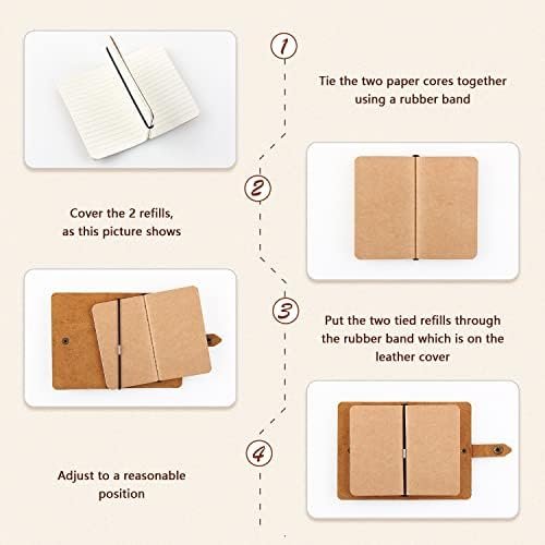 Leather Small Travel Journal Notebook, Vintage Daily Journal notebook Lined Pape... - Image 4