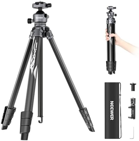 NEEWER LITETRIP LT07 61" Aluminum Travel Tripod for Camera w Pan Tilt Low Profil... - Image 2