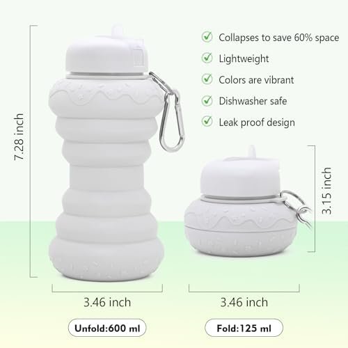 Collapsible Water Bottle Reusable Water Bottle For Outdoors & Indoors Leak-Proof... - Image 4