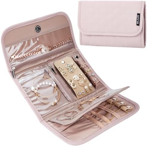 BELALIFE Travel Jewelry Case Organizer, Foldable Jewelry Storage Roll for Earrin... - Image 2