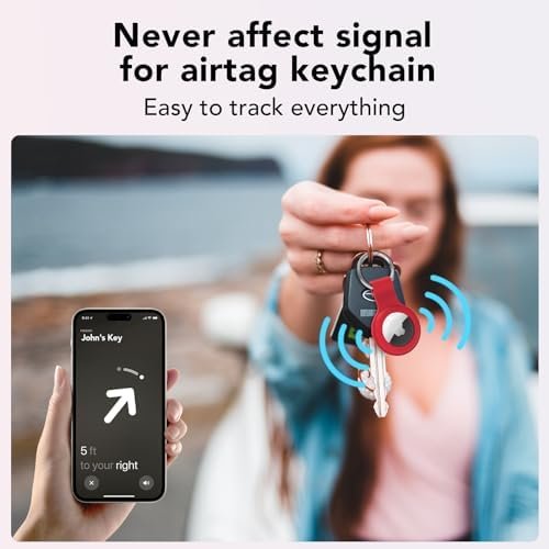 HATALKIN Compatible with AirTag Case Keychain Air Tag Holder Silicone AirTags Ke... - Image 6