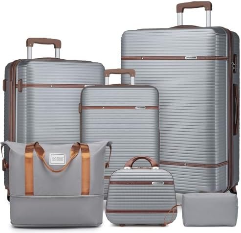 LARVENDER Luggage Sets 6 Piece with Duffel Bag, Expandable(Only 28 & 24") Hardsi... - Image 2