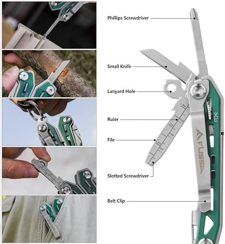 FLISSA Multi Tool Pliers, Green 16 in 1 Stainless Steel Multipurpose tool with T... - Image 5