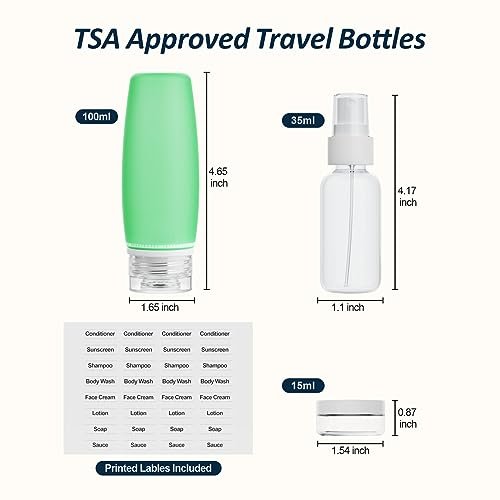 PACKISM TSA Approved Toiletry Bottles - 6 Pack Leak Proof 3.4oz Silicone Travel ... - Image 3