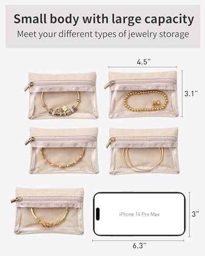 Vlando Travel Jewelry Bags,Jewelry Storage,Jewelry Travel Organizer Case for Wom... - Image 4