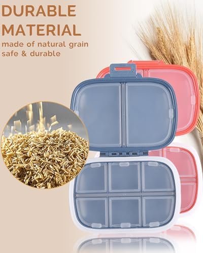 MEACOLIA 2 Pack 8 Compartments Travel Pill Organizer Box Moisture Proof Small Pi... - Image 7