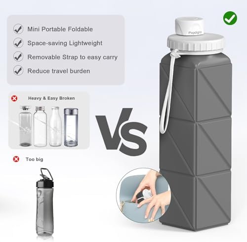 Collapsible Water Bottles Flexible Bpa Free Silicone Reusable Foldable Water Bot... - Image 6