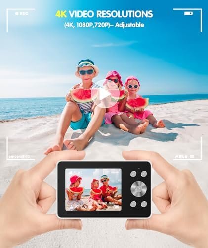 4K Digital Camera, Camera for Kids Real 13MP Point and Shoot Digital Cameras wit... - Image 4