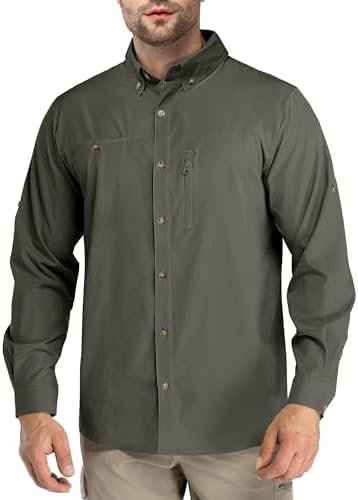Outdoor Ventures Men's Long Sleeve Hiking Shirt UPF 50 UV Sun Protection Shirt C... - Image 2