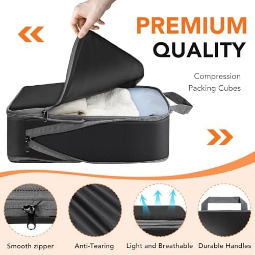 Packing Cubes for Travel, 6 Set Lightweight Compression Travel Bags - Luggage Su... - Image 4